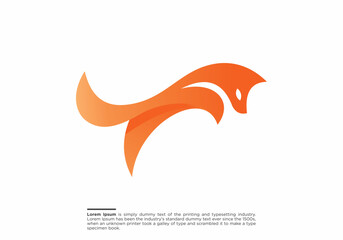Jumping Fox logo design vector, fox logo idea