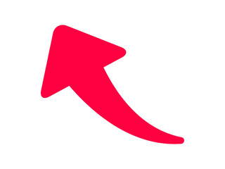 曲がった右上向き矢印