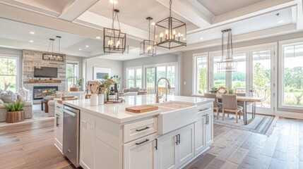 Modern Kitchen Interior Design with White Cabinets