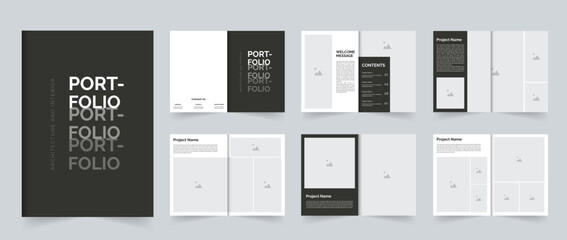 Professional Architecture Portfolio design template or creative interior portfolio or project portfolio