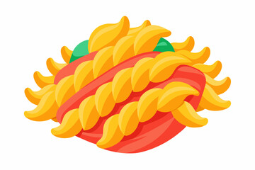 chop stick in pasta bowl vector color 