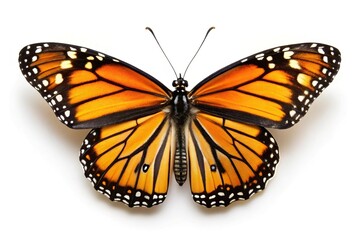 Fototapeta premium Isolated monarch butterfly on white background