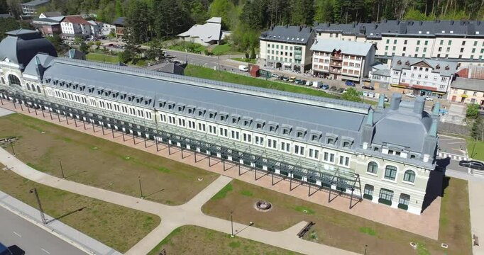 Canfranc Huesca station rear view, Spain
