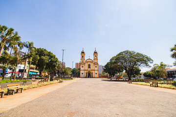 Exterior of Divino Espirito Santo Cathedral in Barretos, Sao Paulo, Brazil