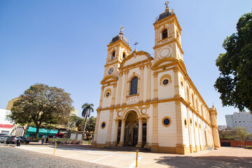 Exterior of Divino Espirito Santo Cathedral in Barretos, Sao Paulo, Brazil
