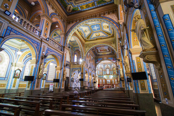 Interior of Divino Espirito Santo Cathedral in Barretos, Sao Paulo, Brazil