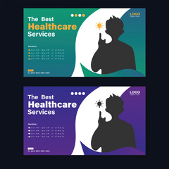Editable creative video thumbnail for medical business YouTube thumbnail or video cover template and web banner template design