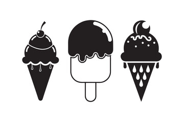 Ice cream silhouette vector illustration