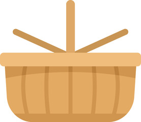 This empty picnic basket is waiting to be filled with delicious food for a romantic lunch