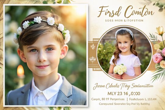 Elegant First Communion Invitation Templates for Religious Celebrations and Special Occasions