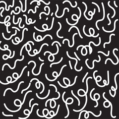 Creative abstract squiggle style drawing background for children or trendy design with basic shapes isolated on white background. Vector illustration. EPS 10/AI	
