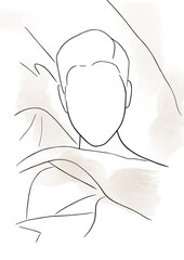 hand drawn sketch of rose