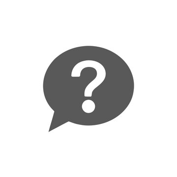 Question mark in speech bubble icon for communication and inquiry