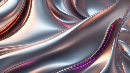 Obraz premium Abstract silver and pink fluid wave pattern background.