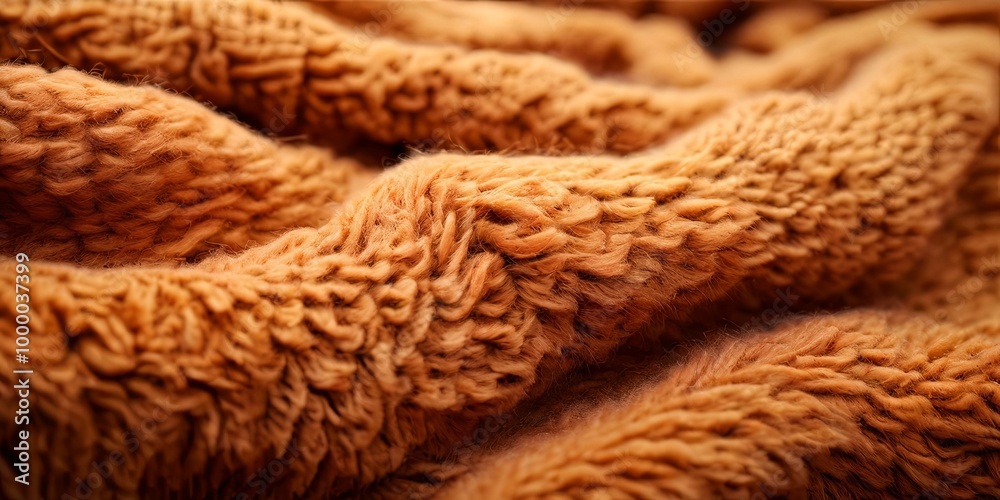 Poster a close up of a fuzzy orange blanket with a lot of texture