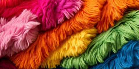 A colorful pile of fuzzy animal fur