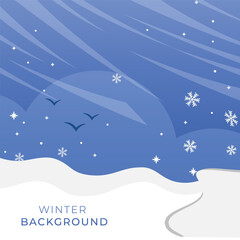 Fototapeta premium winter landscape for social media post and stories. Christmas background in flat style for banner, poster, mobile app, invitation, ad 