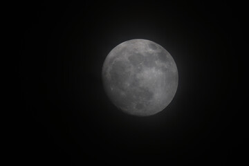 Close up moon on the Black sky