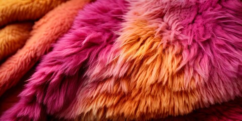 Fototapeta premium A close up of a fuzzy orange and pink fur