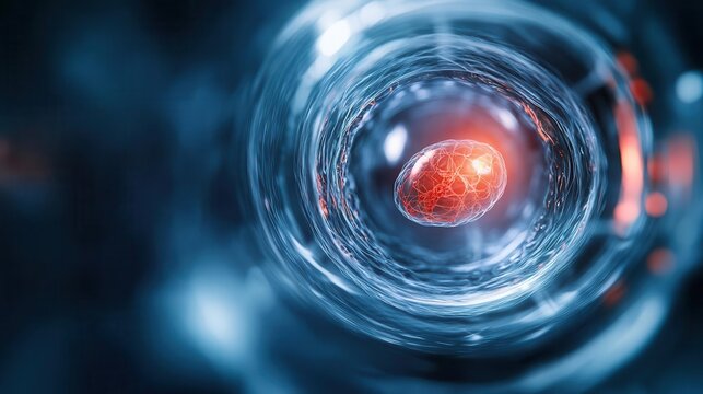 Microscopic view of an embryo at its earliest stage, highlighting the origins of human existence, human life origins, embryo development