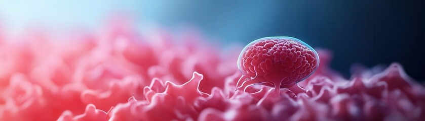 Detailed visualization of an embryo developing in utero, representing the origins of human life, embryo stages, life origins