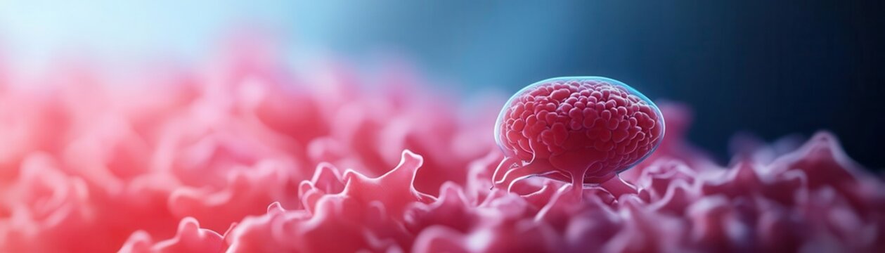Detailed visualization of an embryo developing in utero, representing the origins of human life, embryo stages, life origins