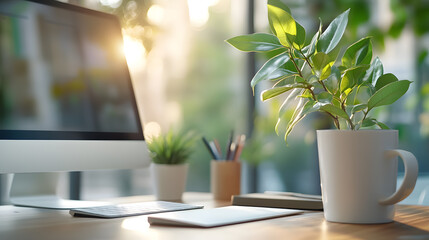 Therapists online workspace neat and organized desk
