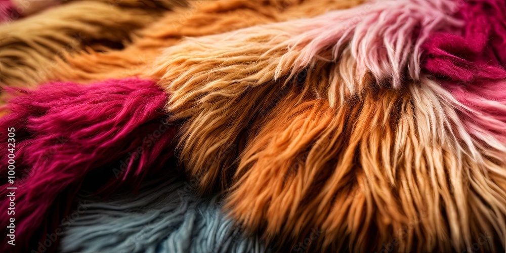 Poster a pile of fur with different colors and textures