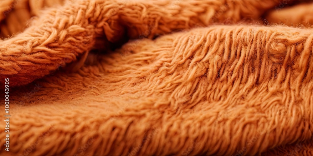 Poster a fuzzy orange blanket with a lot of texture