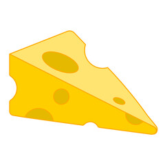 Isometric Yellow Triangle Cheese vector illustration flat design on White Background, Ingred, illustration  for Menu and Restaurant graphic elements, food Banner, Business Decoration vector (Editable)