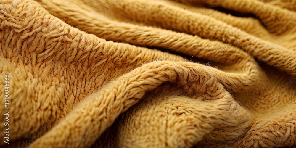 Aufkleber a fuzzy, yellow blanket with a pattern of stripes