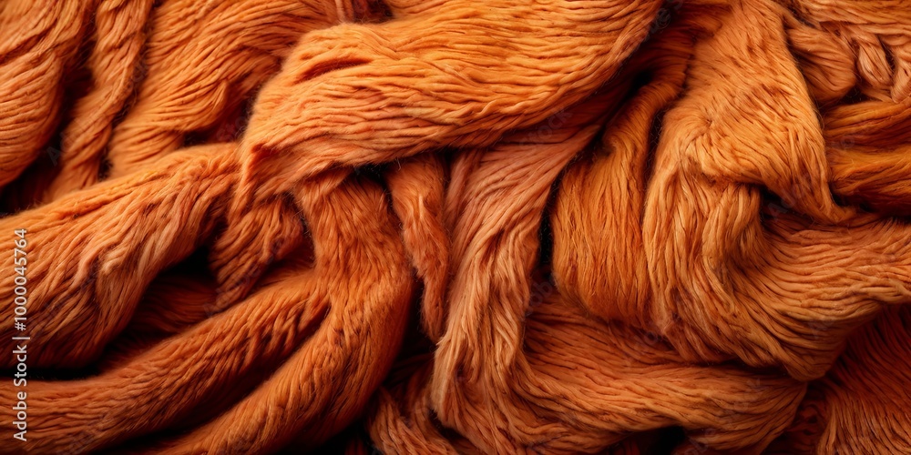 Aufkleber a close up of a piece of orange fabric with a fuzzy texture