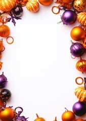 Season decor ornament frame white background