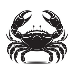 Crab Silhouette, Stylish icon, template, background, tattoo. Print for t-shirt. Hand drawn vector illustration, Crab black vector, isolated.