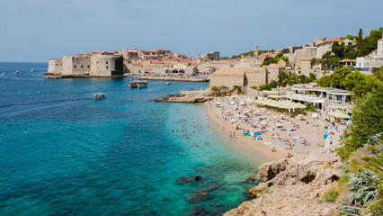 Discovering the turquoise waters and stunning coastline of Dubrovnik, Croatia on a sunny day