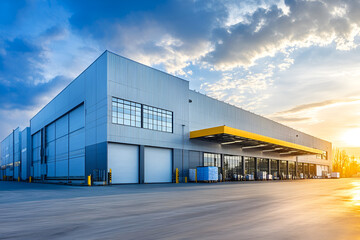 Obraz premium Modern logistics warehouse building structure