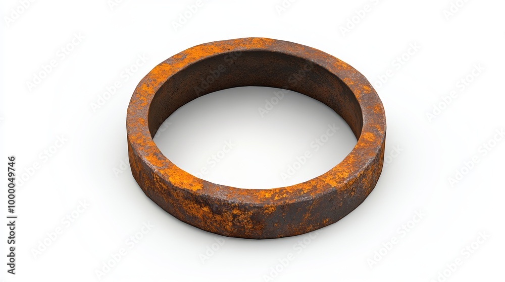 Wall mural rusty metal ring - industrial design element