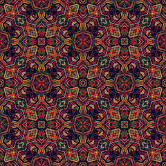 red, orange, green, fabric abstract seamless pattern. design for background, wallpaper, carpet, clothing, batik, textile, embroidery, sarong, interior decoration, floor, curtain, printing