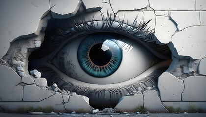 eye in a broken wall