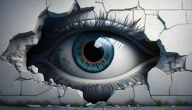 eye in a broken wall