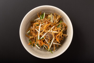 きんぴらごぼうと水菜のサラダ（牛肉入り）