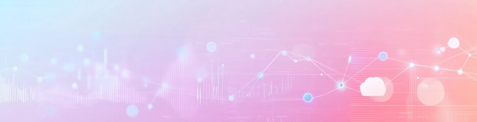 Abstract digital background with data visualization elements in soft colors.