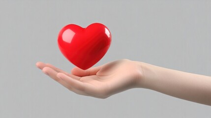 Obraz premium hand holding red heart love on isolate transparency background, PNG