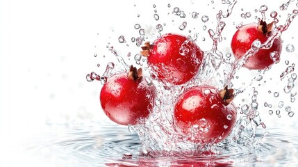 red Guarana falling in water splash on isolate transparency background, PNG