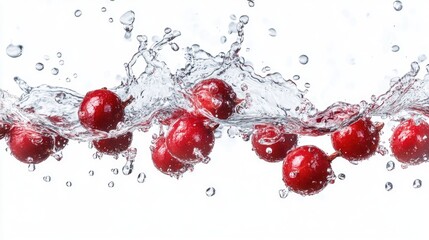 red Guarana falling in water splash on isolate transparency background, PNG
