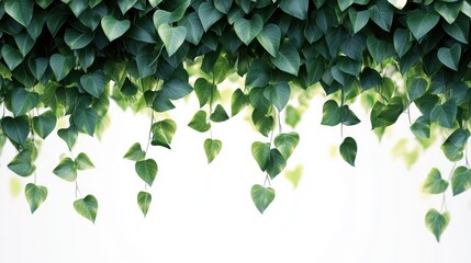 simple banner model, leaves hanging in a tight row at the top of the image on transparency background PNG