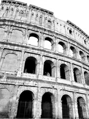 Naklejka premium Colosseum in Rome, Italy. Black and white.