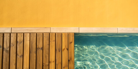 Swimming pool vector illustration. Water surface top view template background. beautiful watery texture wallpaper Yellow background.