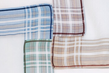 Set of vintage stripped handkerchiefs for men.