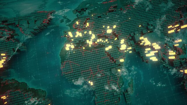 Digital abstract world map background